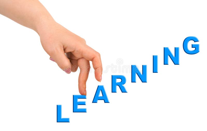 Aprendizaje de la mano y de las escaleras foto de archivo libre de regalías