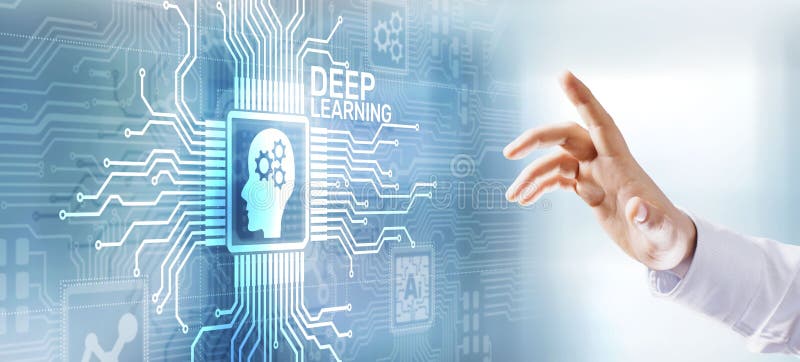 Aprendizaje intensivo de inteligencia artificial AI Concepto de tecnologÃa digital en pantalla virtual fotos de archivo