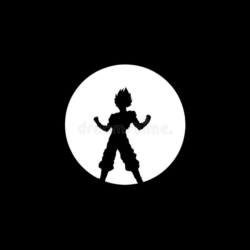 Apresentação Em Silhueta Da Bola De Dragão Goku Desenho Preto E Branco  Ilustração Stock - Ilustração de branco, preto: 174987585