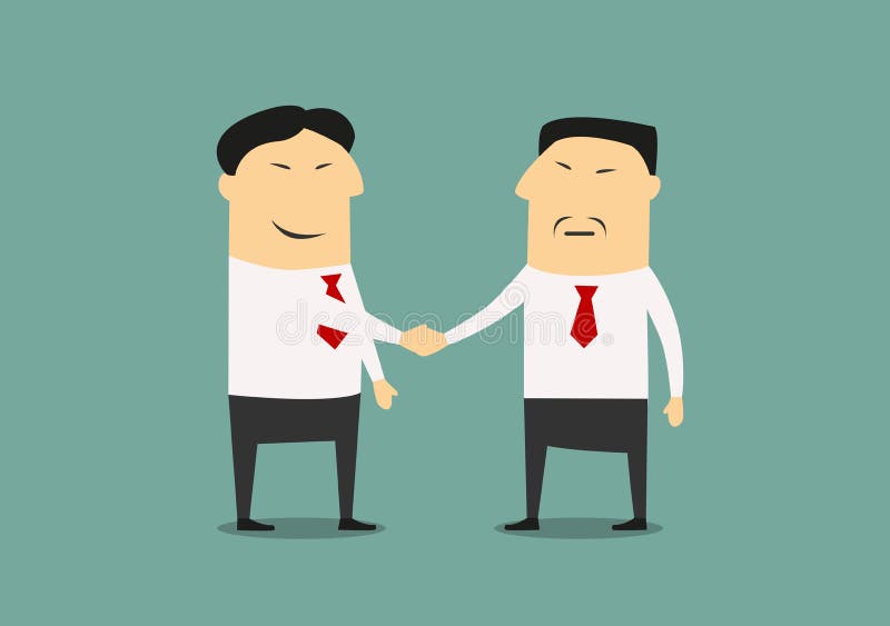 Apretón de manos de dos hombres de negocios asiáticos libre illustration Apretón de manos de dos hombres de negocios asiáticos libre illustration
