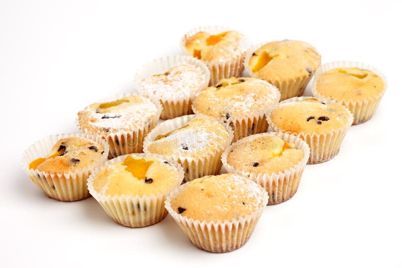 Apricot cupcakes stock photo