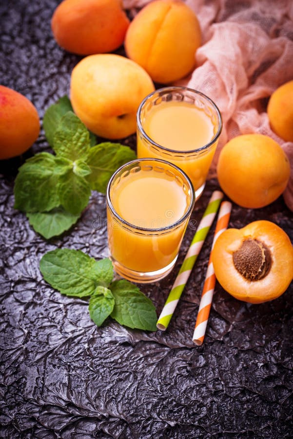 Apricot Juice. Fresh Summer Drink Stock Image - Image of leaf, harvest ...