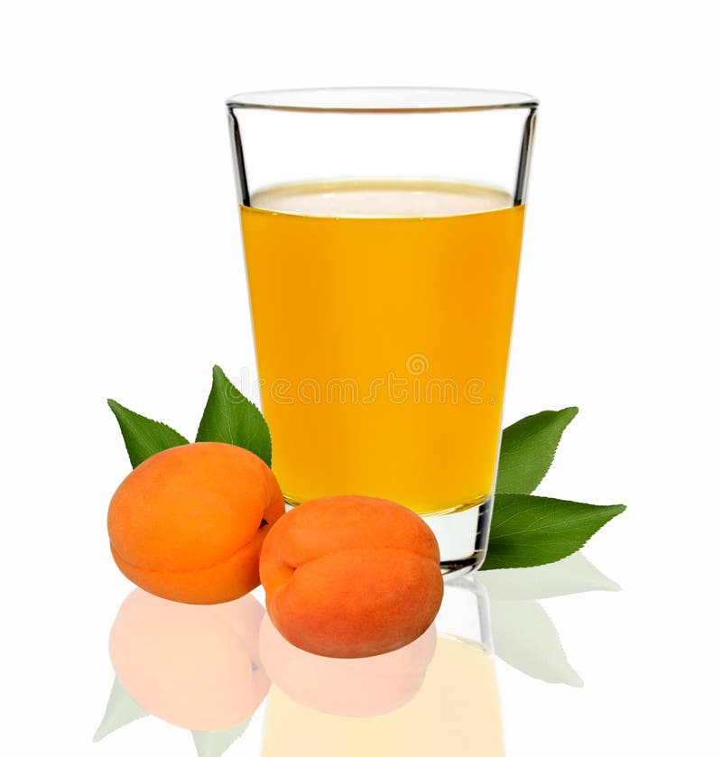 Apricot Juice In A Glass On A White Background Stock Photo Image of