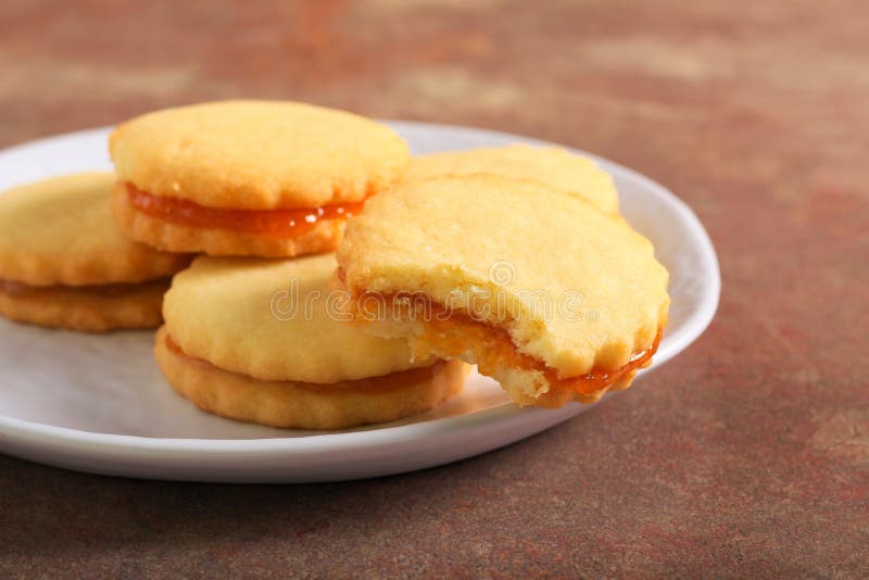 Apricot sandwich cookies stock photo. Image of sandwich 218194126