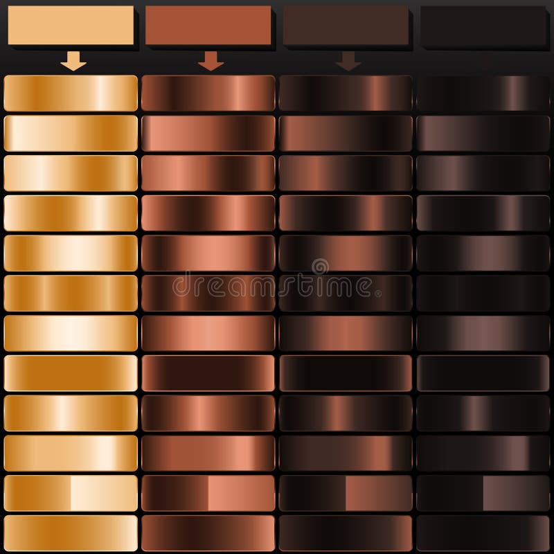 Apricot Sienna Dark Chocolate and Rich Black Luxury Gradient Palette vector illustration