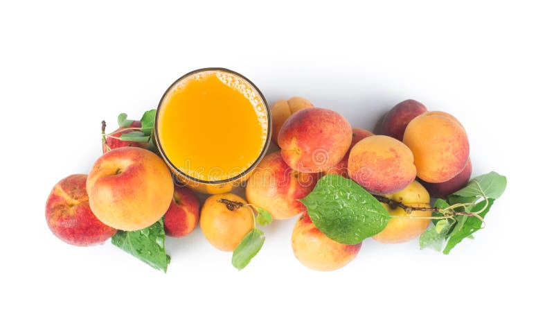 Apricots and glass juice.