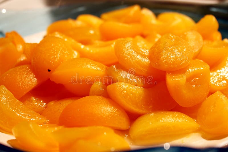 Apricots in syrup stock image. Image of apricot, plate 31588115