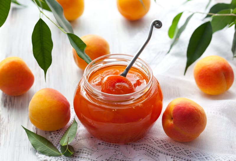 Aprikosenmarmelade stockfoto. Bild von nachtisch, vegetarier - 24635596