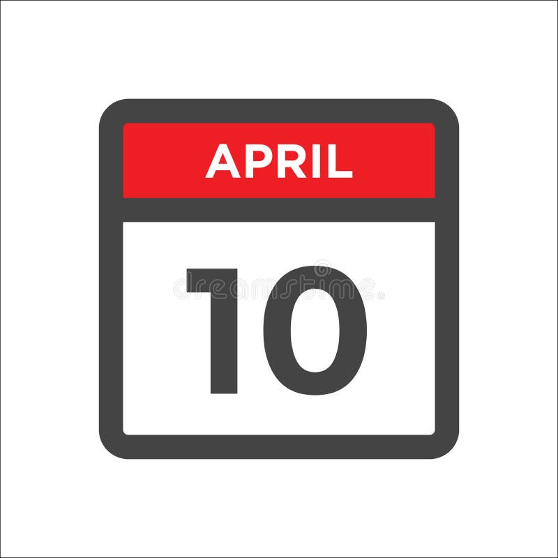 April 10th Date On A Single Day Calendar Gray Wood Block Calendar