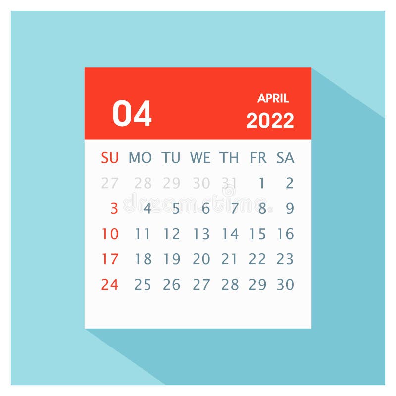 April 2022 Page, Calendar 2022 Template, Desk Calendar 2022, Planner