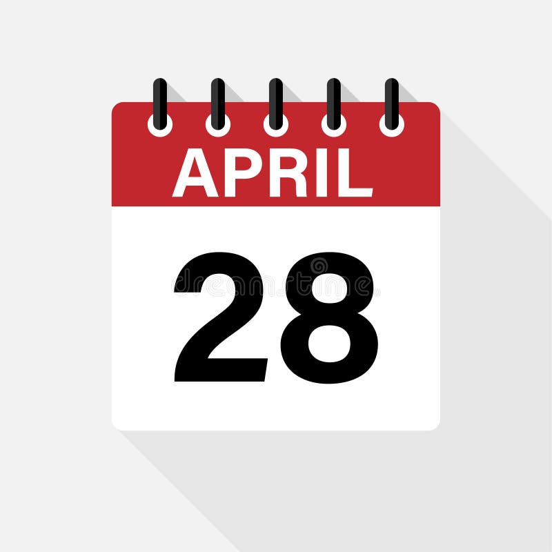 April Calendar Icon Calendar Icon With Shadow Flat Style Date Day