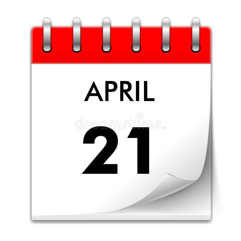 April 21 - Calendar Icon. Vector Illustration of One Day of Month ...