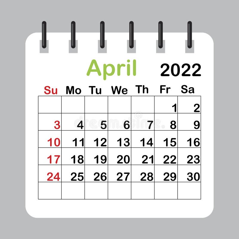 April 2022 Calendar Sheet In Abstract Style. Template Calendar 2022. Template Design. Vector Illustration. Eps 10. Stock Vector - Illustration Of Diary, Design: 216829156