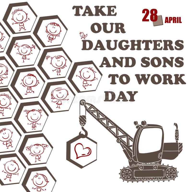Daughters Sons Work Day Stock Illustrations 3 Daughters Sons Work Day