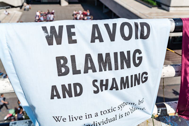London, UK - April 19, 2019: Extinction Rebellion Protesters Message on Waterloo Bridge