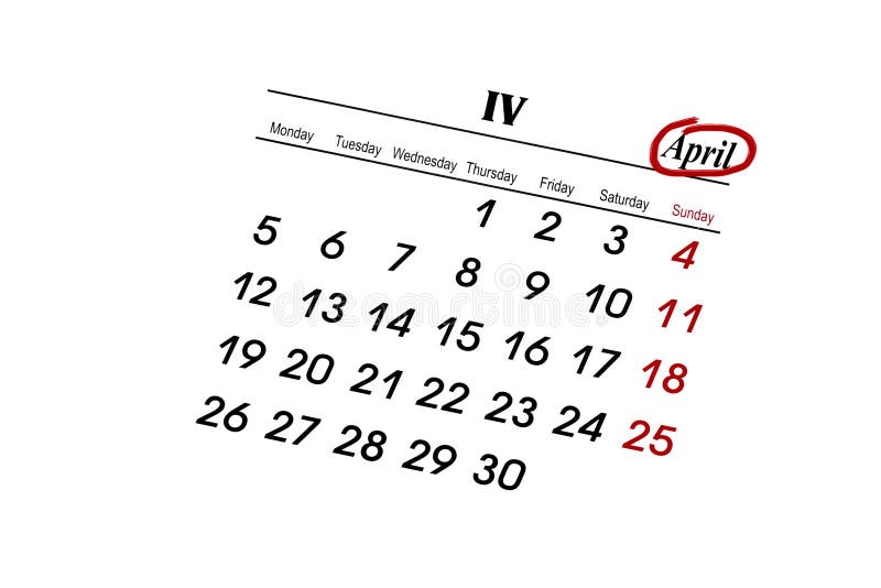 APRIL-Kalender stockfoto APRIL-Kalender stockfoto