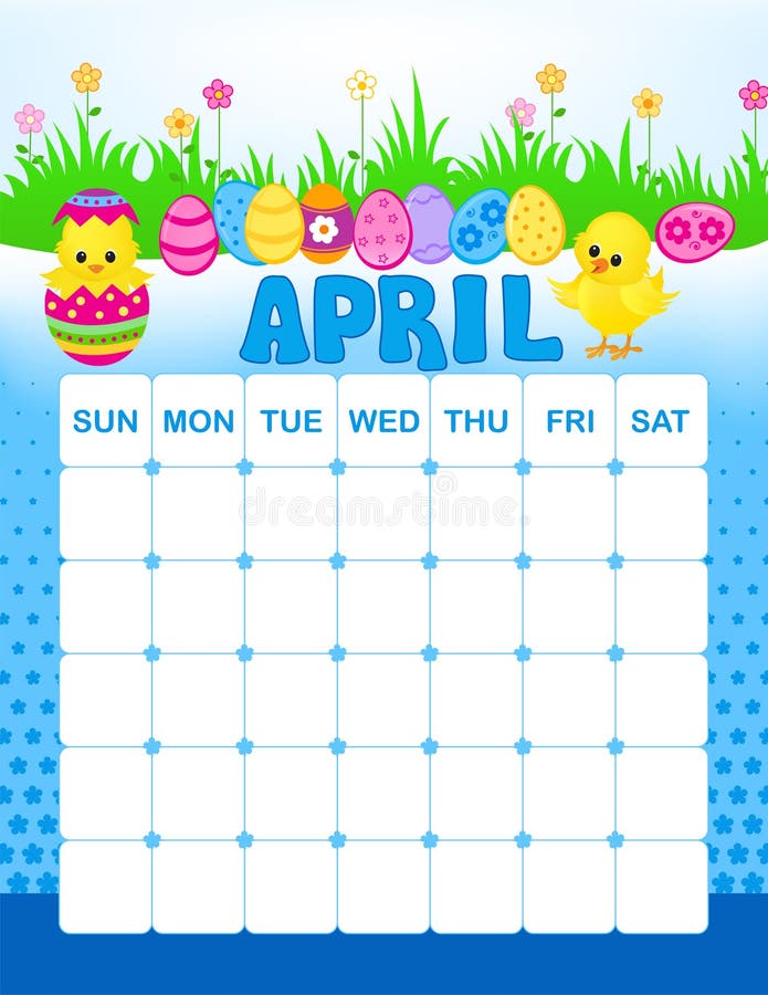 April-Kalender stock abbildung. Illustration von abbildung - 85734730