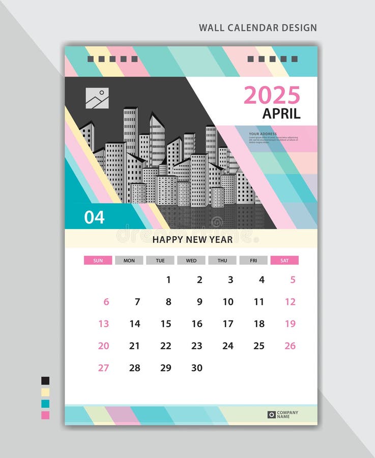 Creative Calendar 2025 Set Template, Set of 12 Months, Desk Calendar