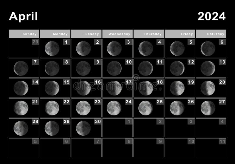 Lunar Phases April 2024 2024 CALENDAR PRINTABLE