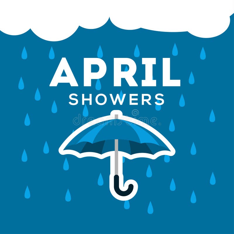 April Showers Vector Design for Banner or Background Stock Vector -  Illustration of white, thunderstorm: 175304285