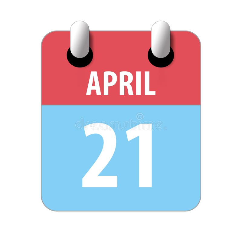April 21st Date on a Single Day Calendar. Gray Wood Block Calendar
