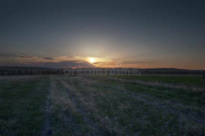 April Sunset in Nebraska stock images
