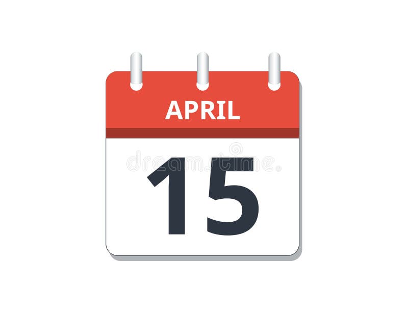 April 15th Calendar Icon Vector. Concept of Schedule, Business and ...