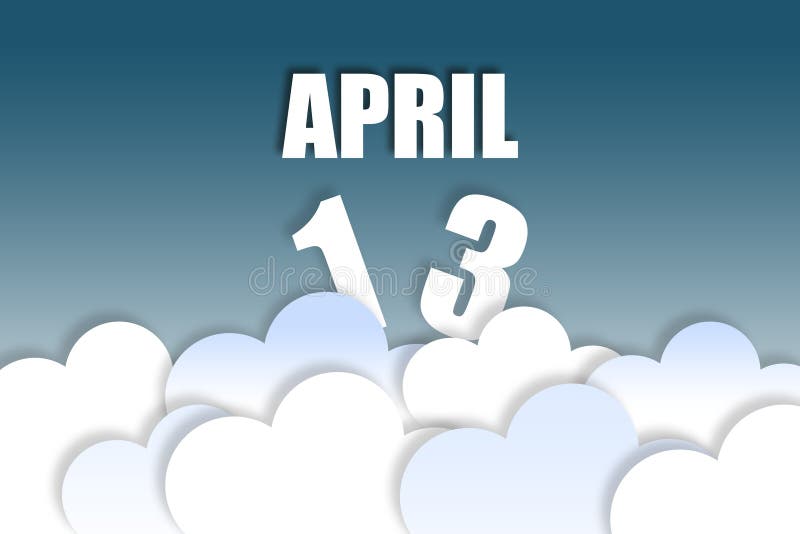 April 13th Date On A Single Day Calendar. Gray Wood Block Calendar