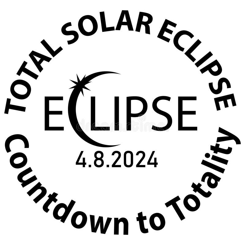 April 8th 2024 total solar eclipse icon. North American total solar eclipse sign. Solar Eclipse symbol. Total Solar Eclipse 2024