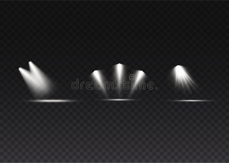 Spotlight On A Black Background The Blue Light Shines From The Bulbs The Vector Illustration Stock Vector Illustration Of Night Bright
