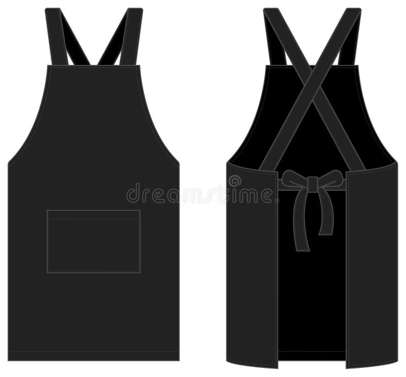 Apron Vector Template Illustration Front/back / Black Stock Vector