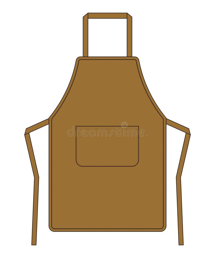 Blank Red Apron with Pocket Template Stock Vector Illustration of