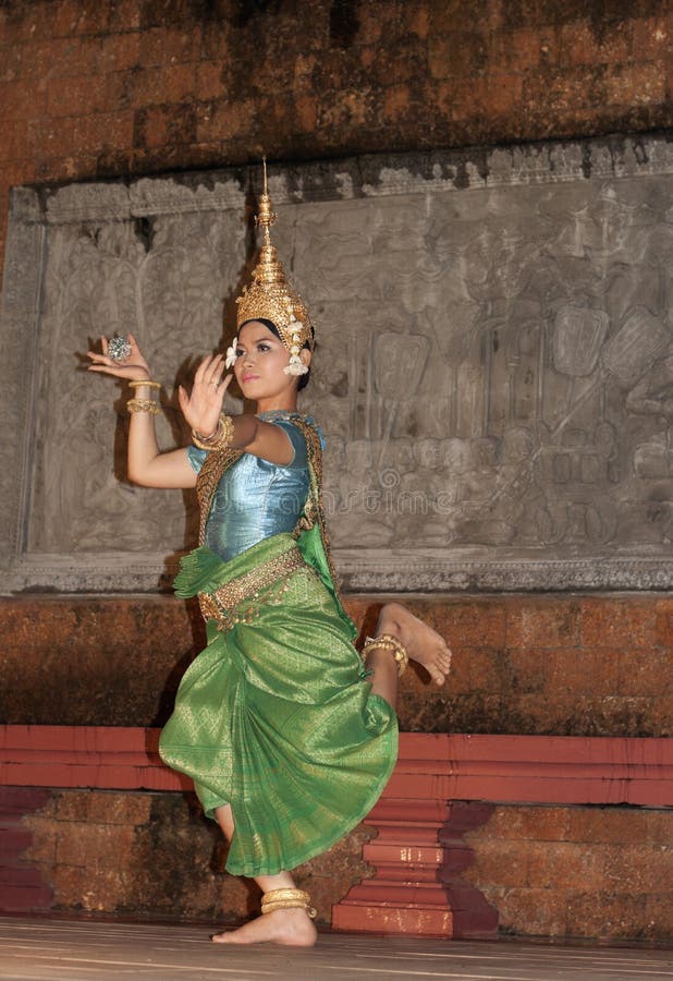 Siem Reap, Cambodia, Apsara dancer in traditional costume stock photo Siem Reap, Cambodia, Apsara dancer in traditional costume stock photo