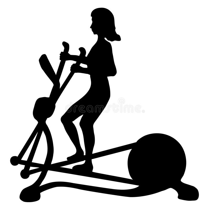 Aptitud con el instructor elíptico stock de ilustración