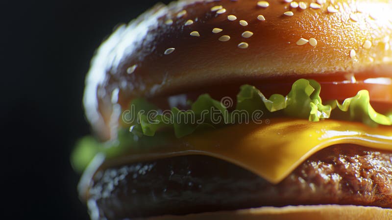 Apă de gură burger closeup texturi bogate stock images