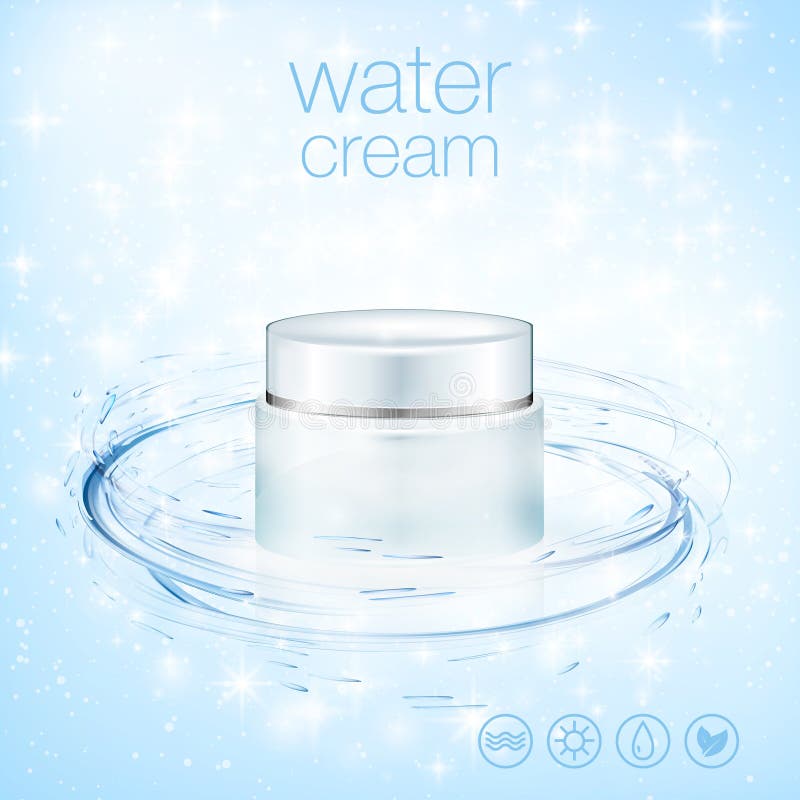 Aqua cream cosmetic product ads, hydrating facial skincare mock up template for christmas seasonal sale. Turquoise mask stock illustration Aqua cream cosmetic product ads, hydrating facial skincare mock up template for christmas seasonal sale. Turquoise mask stock illustration