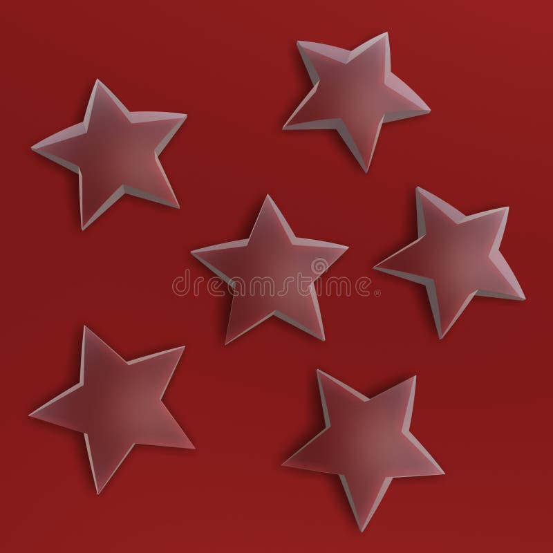 Transparent aqua stars on red background. Transparent aqua stars on red background