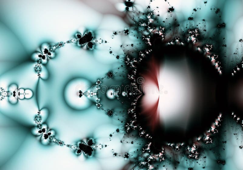 Aqua and Red Abstract Fractal royalty free illustration