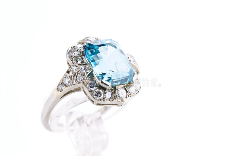 Aquamarine ring royalty free stock photography