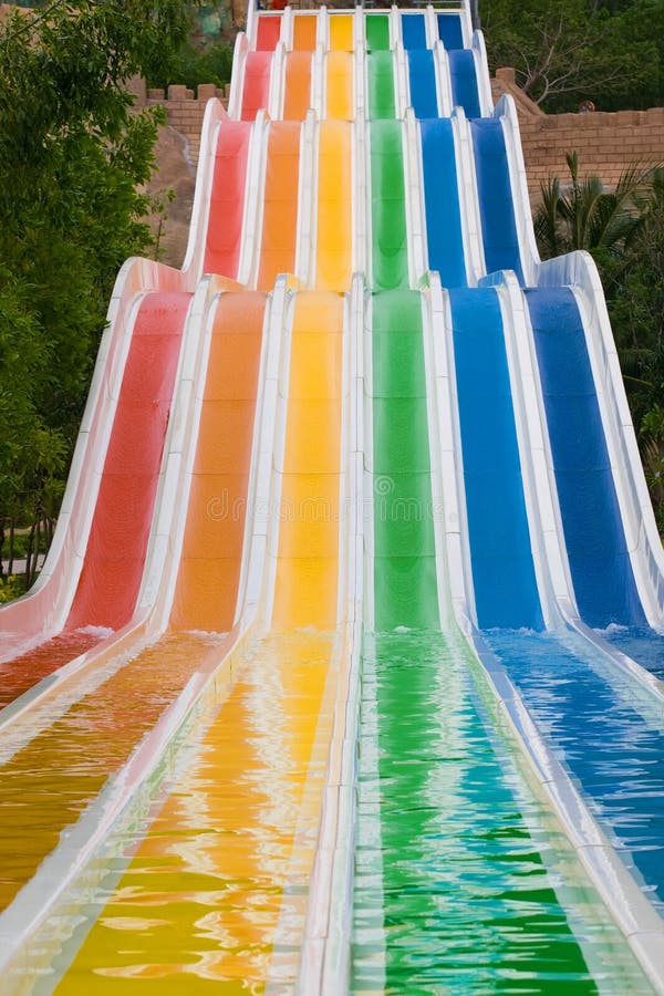 Multicolored aquapark construction. Vietnam. Asia