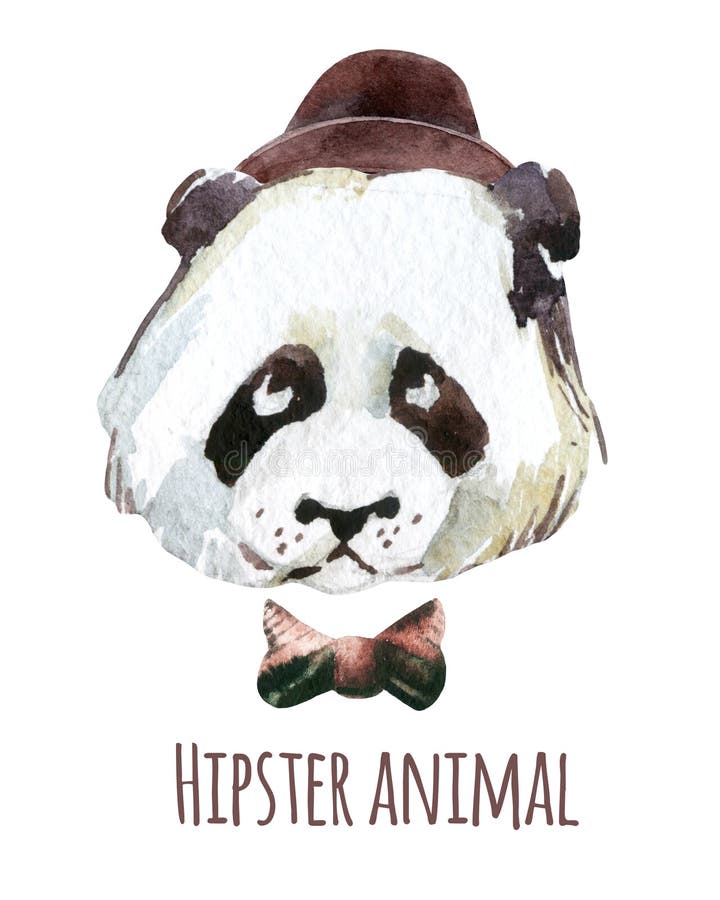 Aquarela principal da panda ilustração stock Aquarela principal da panda ilustração stock