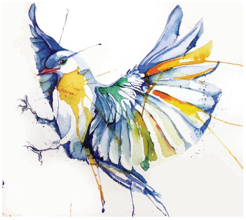 Aquarell-ähnliche Vektorillustration des Vogels stock abbildung Aquarell-ähnliche Vektorillustration des Vogels stock abbildung