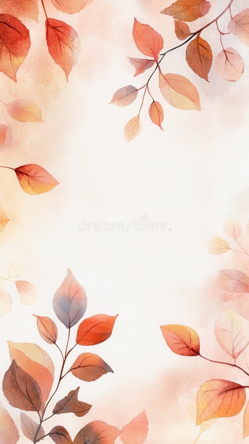 Aquarellbild von zarten Herbstblättern mit weißem Hintergrund lizenzfreie abbildung
