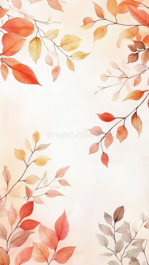 Aquarellbild von zarten Herbstblättern mit weißem Hintergrund vektor abbildung