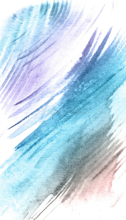 Aquarellblau violette vertikale abstrakte Streifen dynamischer Farbverlauf Hintergrund. Wasserfarbenbogenlinien auf weißem Hinterg lizenzfreie abbildung