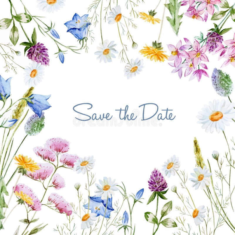 Aquarellblumenrahmen stock abbildung Aquarellblumenrahmen stock abbildung