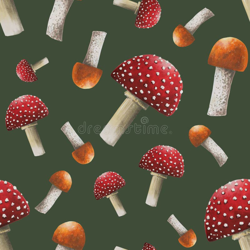 Aquarelle automnale volée agaré motif transparent isolé sur fond blanc. éléments d'automne saisonnier. action de grâces. illustration d'halloween de thanksgiving pour les concepteurs scrapbooking.