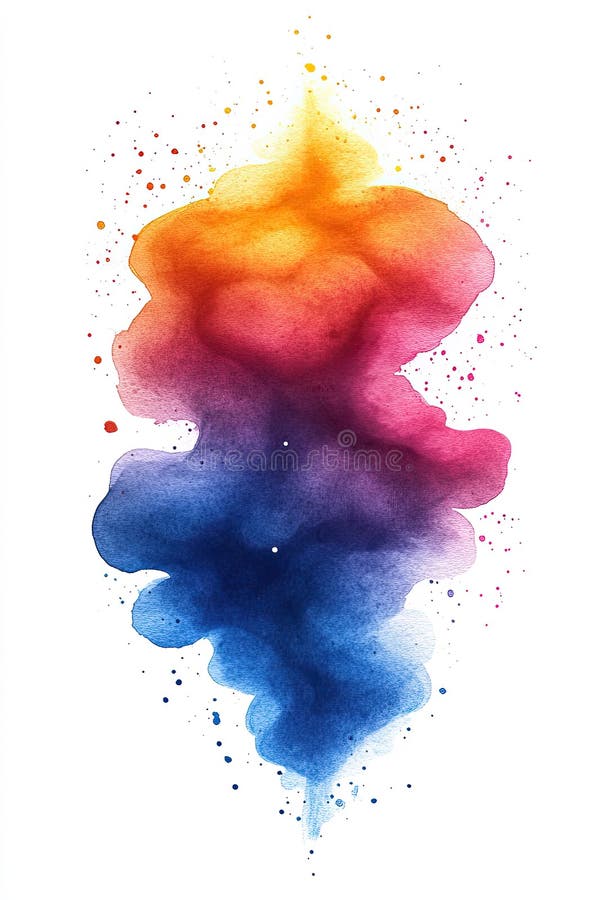 Aquarelle bleu violet tons délicats Art abstrait. illustration stock