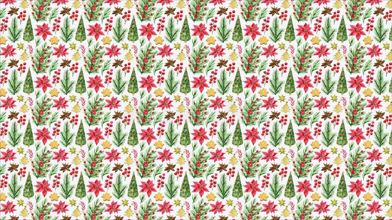 Aquarelle de noël motif continu fond saisonnier fond d'écran horizontal illustration de vecteur
