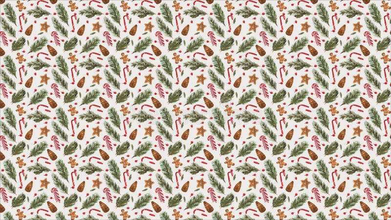 Aquarelle de noël motif continu fond saisonnier fond d'écran horizontal illustration libre de droits